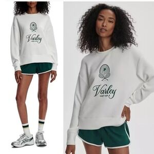 NWT Varley Rasco Namesake Sweatshirt Court Club Tennis Embroidered Logo Sz Small